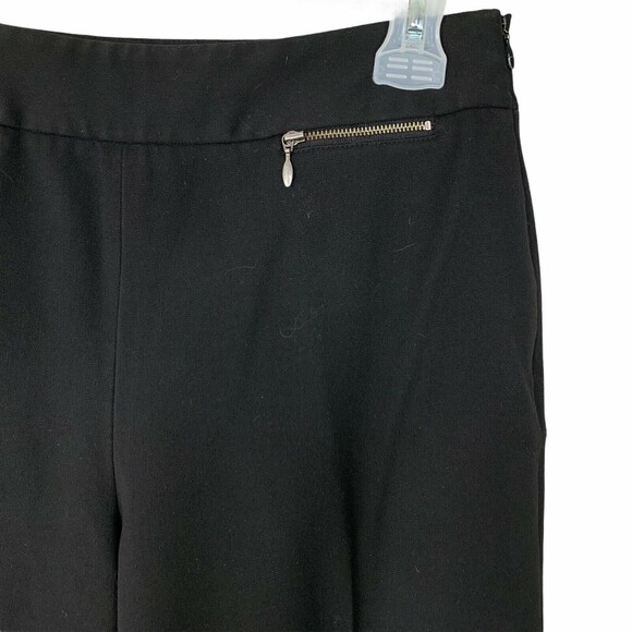 Talbots Stretch Pants Women Size 10 Side Zip Straight Leg Black Zip Pockets - Picture 5 of 7